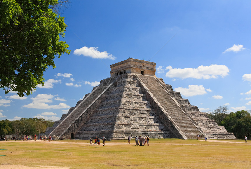 墨西哥的锡琴 Itza庙寺庙建筑学旅游上帝晴天世界楼梯文化访问废墟脚步图片