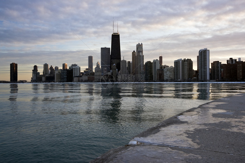 芝加哥全景城市生活结构天际景观摩天大楼风光建筑建筑学水平都市图片