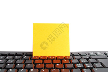 空白白纸备忘录办公室网络笔记纸黑色笔记互联网电子邮件电脑键盘背景图片