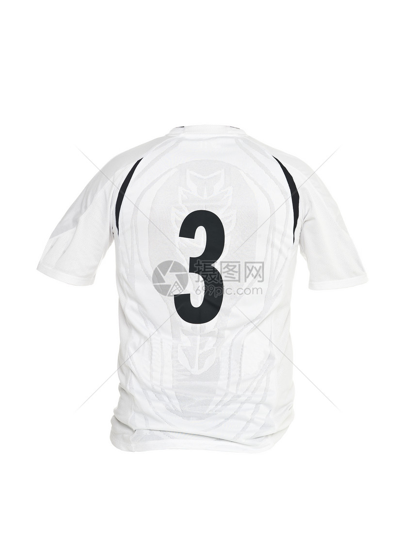 3号足球衬衫足球服数字运动服竞技白色恤衫运动图片