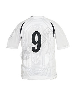 9号足球衬衫9竞技恤衫团队运动服白色数字运动足球服背景图片