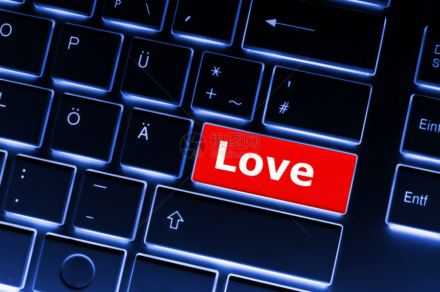 爱社会网络红色电脑网站键盘卡片钥匙聊天邮件图片