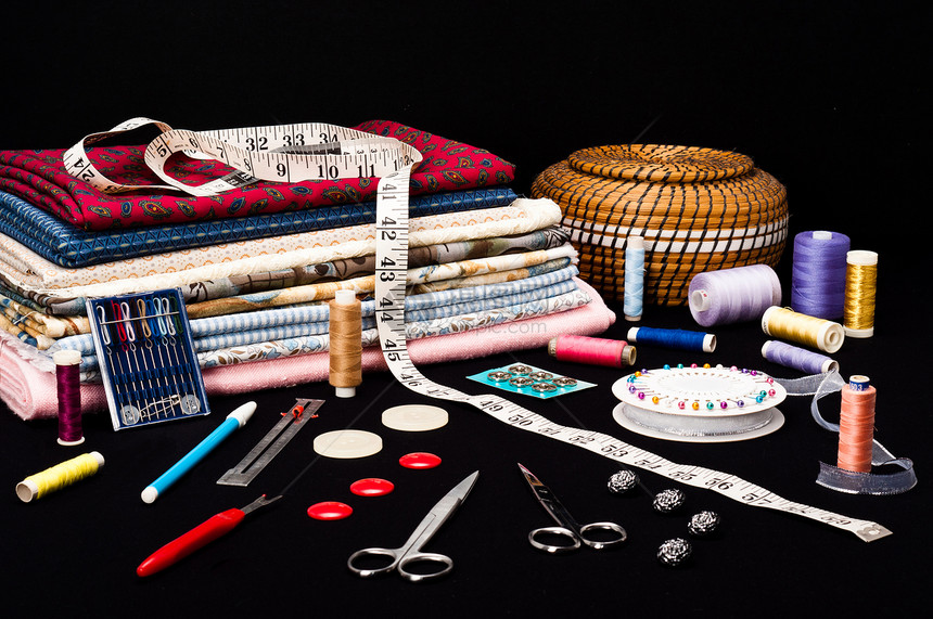 缝线别针棉布维修材料磁带织物裁缝配饰纺织品面料图片