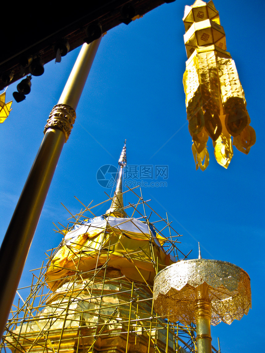 在泰国的杜伊斯安乐天空蓝色维修历史地标寺庙旅行文化图片