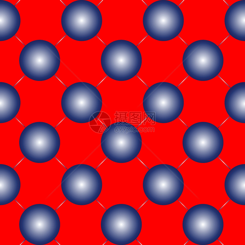 红色无缝模式下的蓝色蓝球珍珠斑点天空流动白色镜子墙纸曲线运动玻璃图片