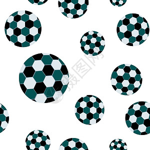 足球无缝模式白色绿色足球六边形接缝曲线墙纸背景图片