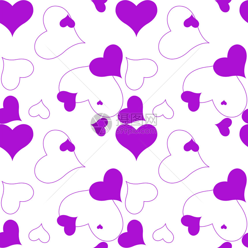 心脏紫色模式乐趣白色孩子墙纸喜悦插图图片