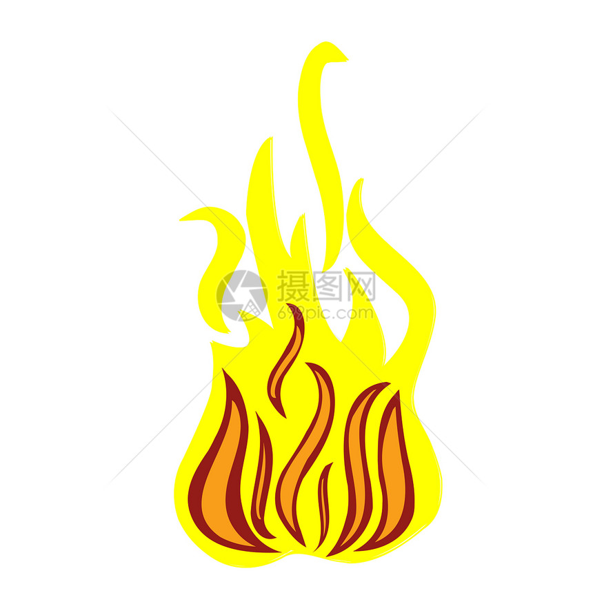 白火烧白设计力量火花篝火插图燃烧装修黄色绘画火焰图片