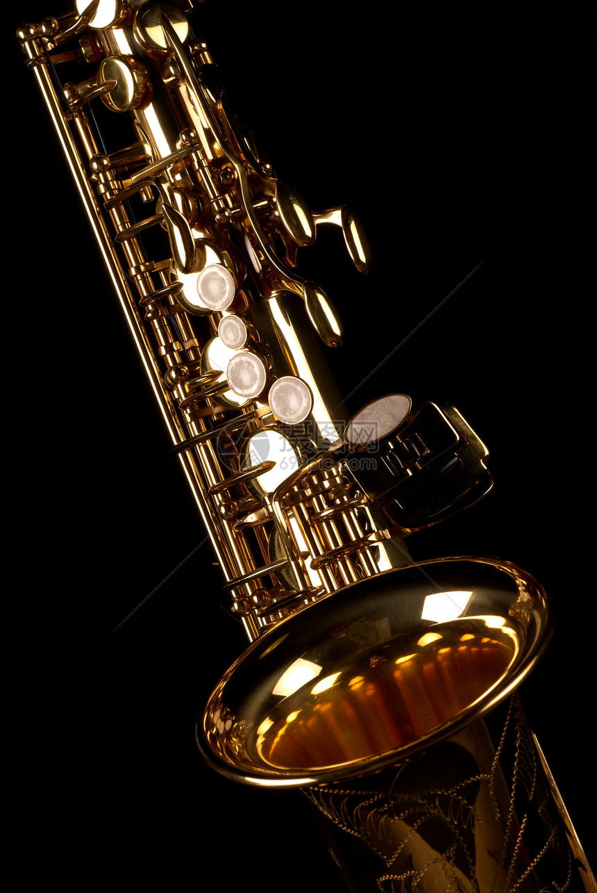 萨克斯风音乐管道黄铜金子按钮管子芦苇钥匙杠杆金属图片
