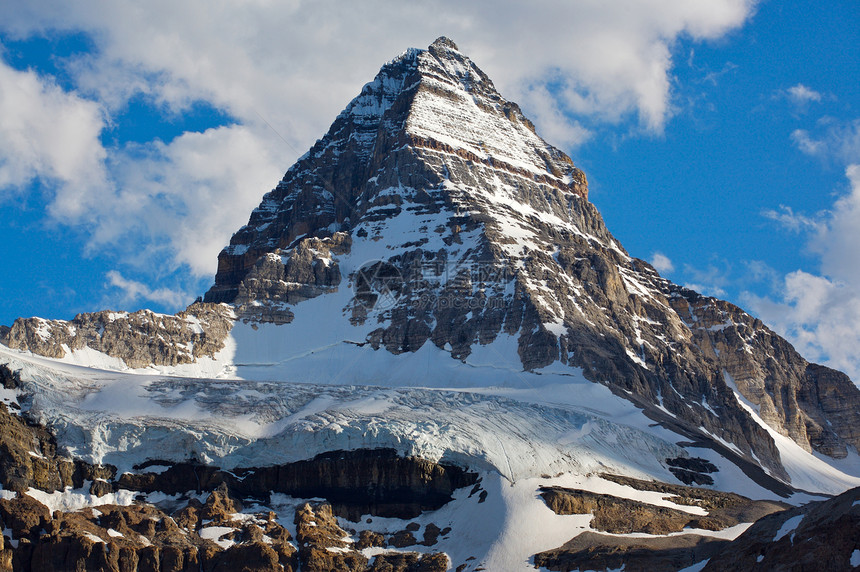 加拿大洛基山脉阿西尼博因山峰会冰川公园顶峰山脉图片