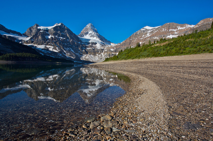 加拿大洛基山脉阿西尼博因山反射公园冰川首脑顶峰山脉图片