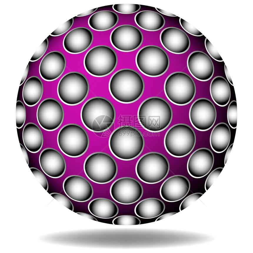 紫色抽象球体阴影行星圆圈珍珠白色塑料梦幻玻璃数字化图片