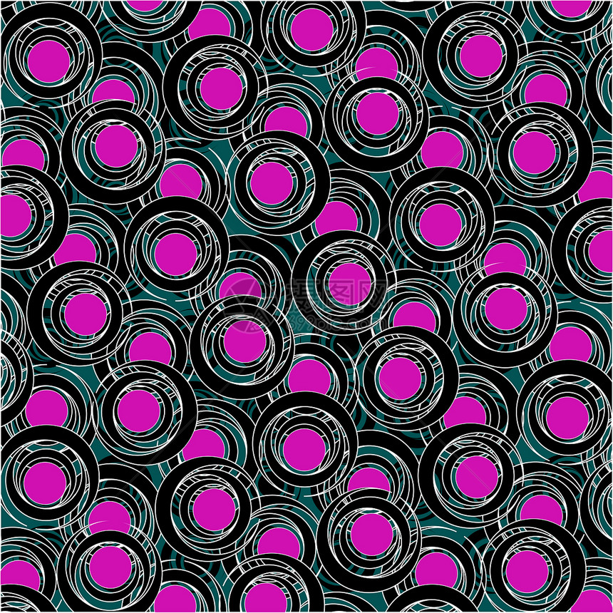 紫色和黑色圆形图案纺织品装饰品红色包装插图圆圈乐趣戒指墙纸织物图片