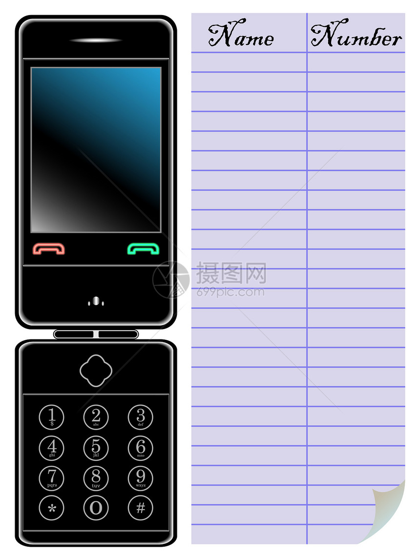 及议程的电话和会议议程手机细胞技术奢华工具艺术黑色插图图片