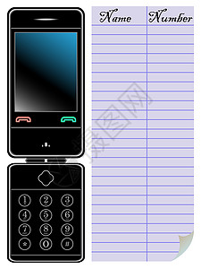 及议程的电话和会议议程手机细胞技术奢华工具艺术黑色插图背景图片