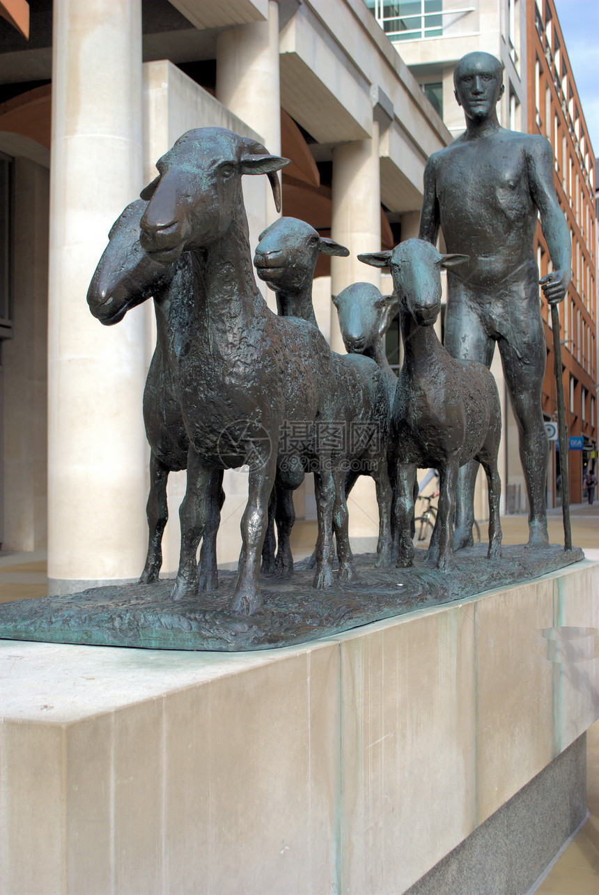 牧羊人雕像城市青铜雕塑图片