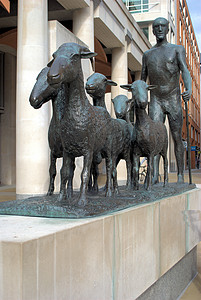 牧羊人雕像城市青铜雕塑高清图片