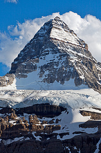 加拿大洛基山脉阿西尼博因山首脑高山山脉公园冰川高清图片