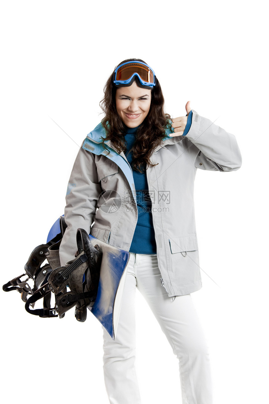 雪板妇女滑雪板活动运动假期乐趣季节快乐晴天冒险女性图片