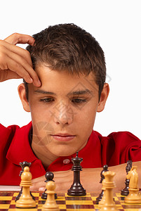 下棋游戏智力战略男生男性青少年挑战专注思考沉思背景图片