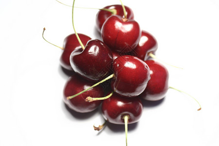 樱桃红色饮食果汁白色水果营养背景图片