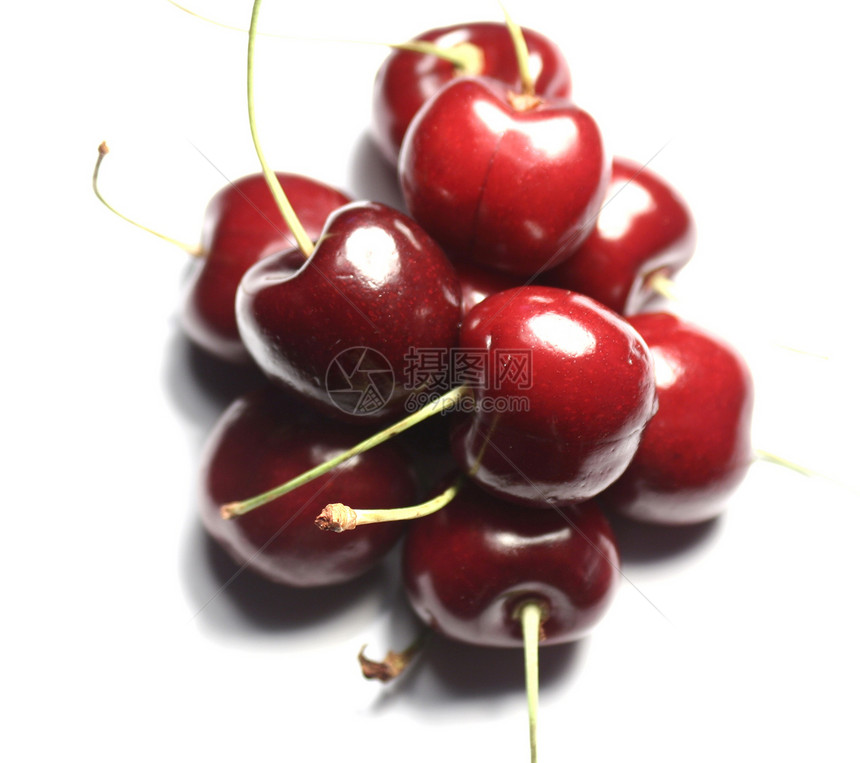樱桃果汁白色营养水果健康红色饮食图片