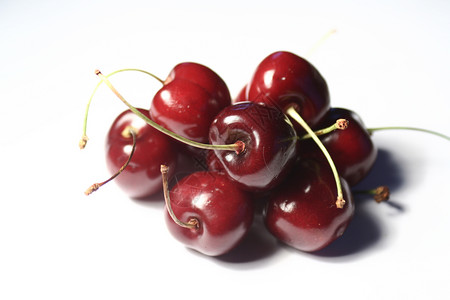 樱桃营养水果白色健康红色果汁饮食背景图片