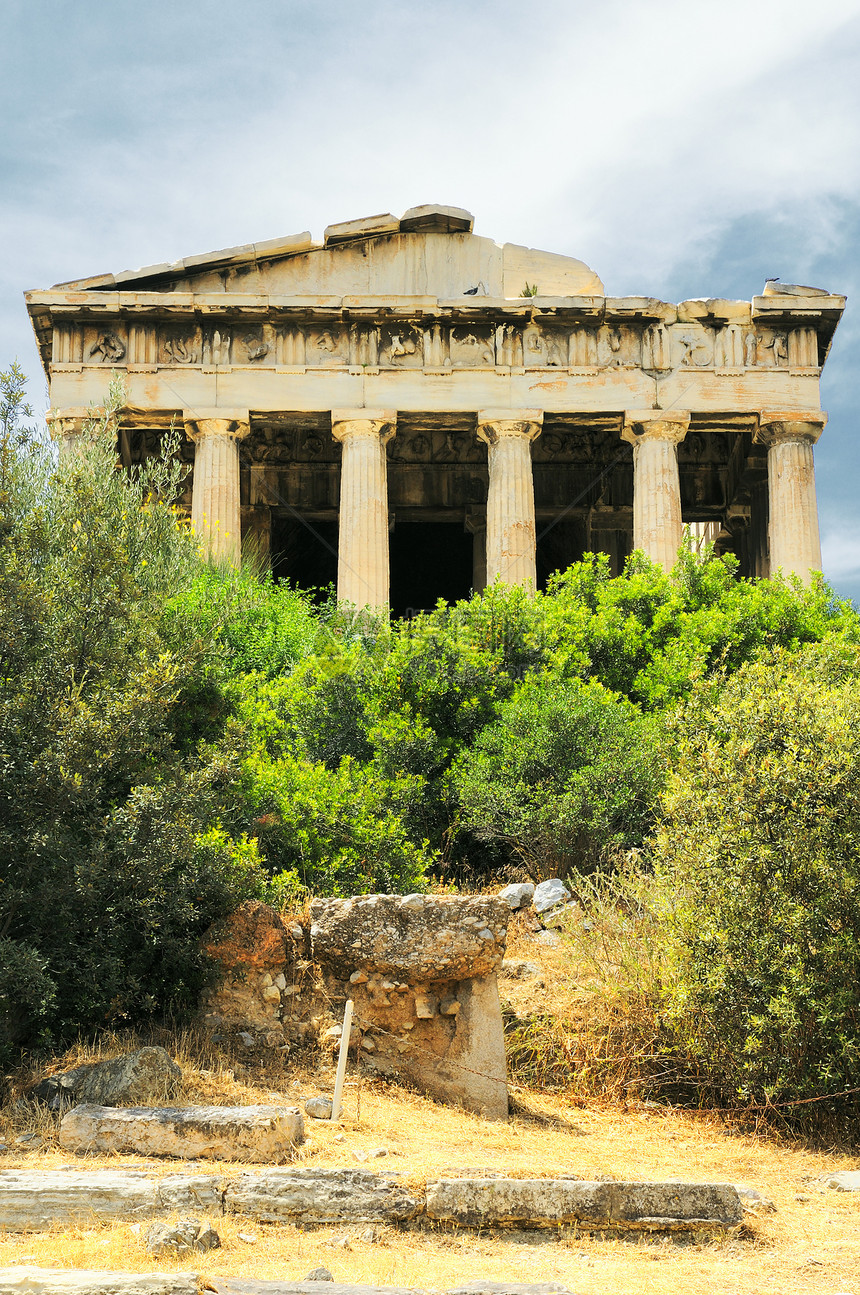 雅典的旧古代集市寺庙神社图片
