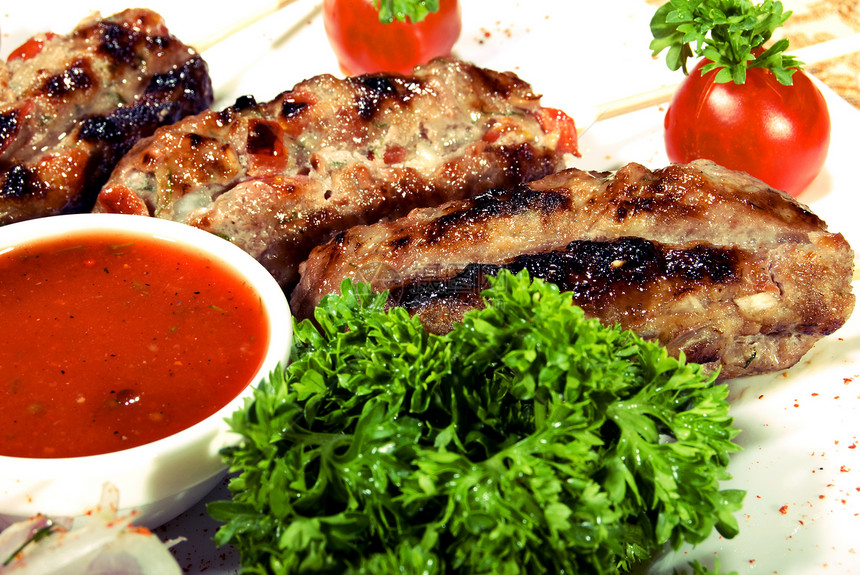 炒肉烹饪肉汁菜单享受晚餐奢华猪肉沙拉盘子美食图片