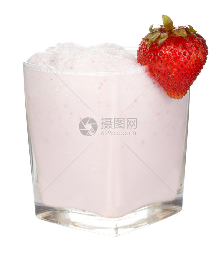 新鲜草莓奶昔派对气泡玻璃庆典奶油酒吧果汁稻草甜点浆果图片