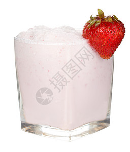 新鲜草莓奶昔派对气泡玻璃庆典奶油酒吧果汁稻草甜点浆果背景图片