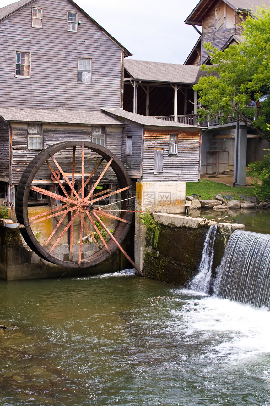 旧历史流动水车活力面粉转子力量石头涡轮车轮图片