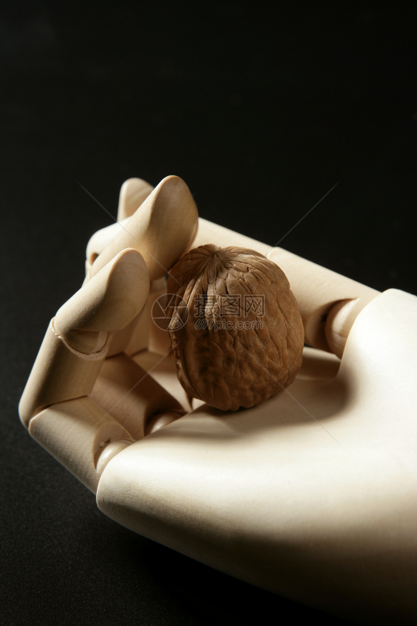 玛内金木手握着一颗核桃男性木头食物人体女性成人玩具动画工艺手指图片
