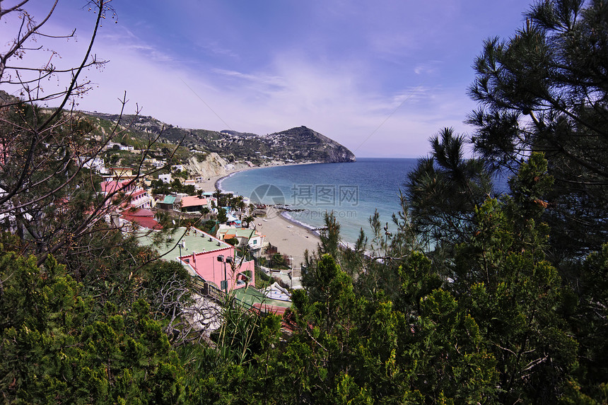 ITALY 坎帕尼亚 伊希亚岛 圣安热洛 S 安热罗海滩温泉历史性酒店旅行假期建筑学海岸太阳游艇历史图片