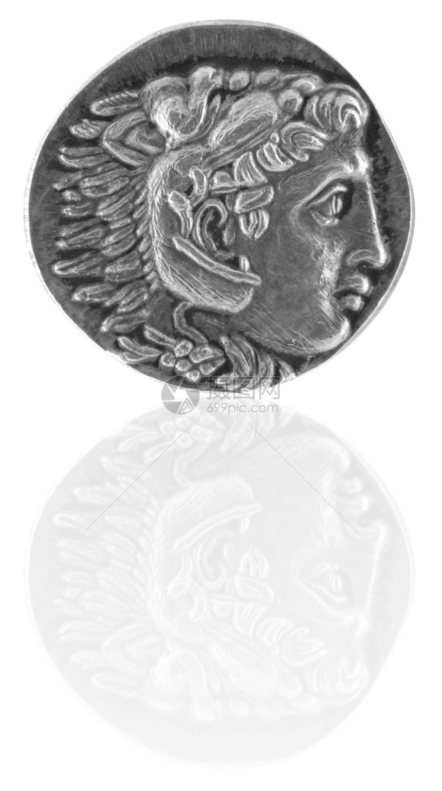亚历山大古希腊帝特拉希姆 公元前315年艺术大力士男人传奇国王硬币皇帝历史镜子钱币学图片