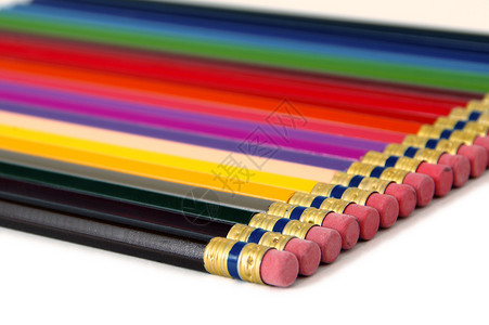 彩色铅笔绘画染色橡皮擦工艺写作彩虹背景图片