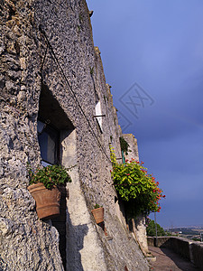 意大利 托斯卡纳 卡帕尔比奥 外墙上的私人住宅高清图片