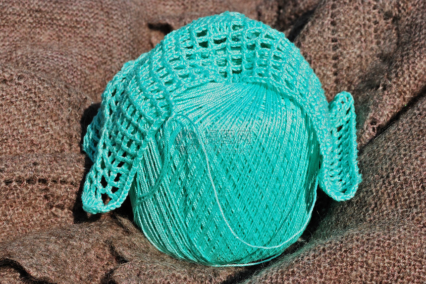 棉线纤维棕色细绳灯丝染料文化手工锥体产品纺织品图片