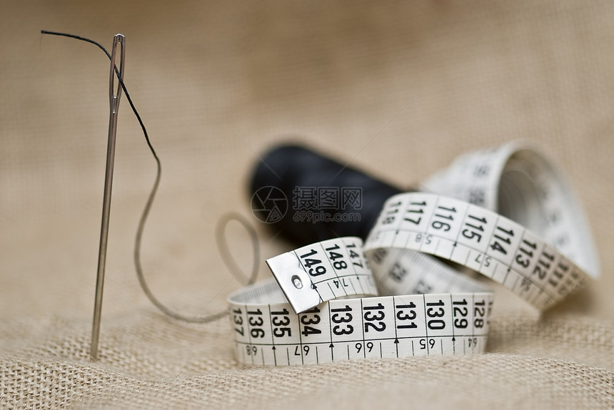 针头和线缝合杂货店纺织品眼睛缝纫宏观金属绳索螺纹工具细绳图片