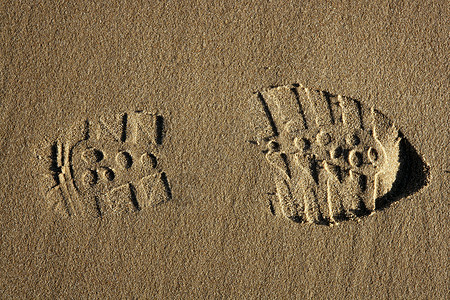 海滩沙沙滩上的鞋足足足脚背景图片