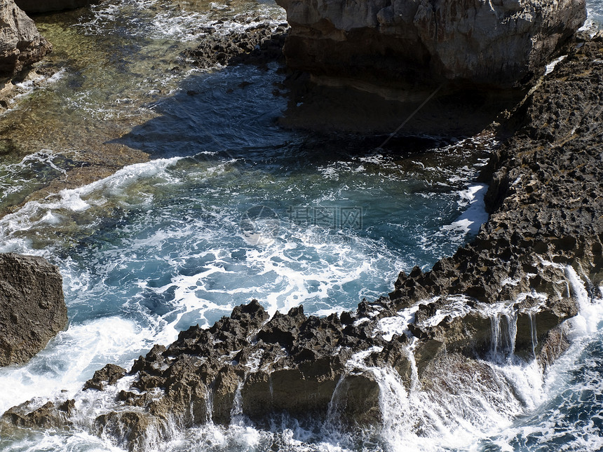 蓝洞吸引力海岸窗户石灰石假期天空潜水风景岩石地质学图片