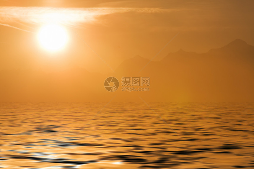日落在海面上墙纸波纹红色黄色太阳环境外海圆圈插图天空图片