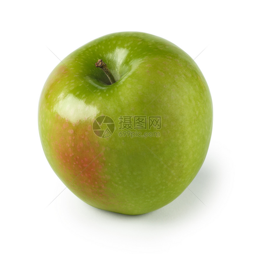 绿苹果阴影绿色饮食小吃营养水果白色食物图片