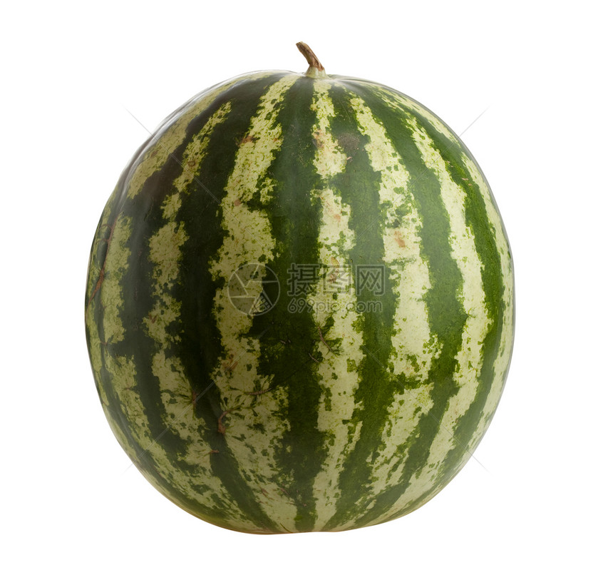 孤立西瓜营养条纹水果食物圆形绿色蔬菜白色图片