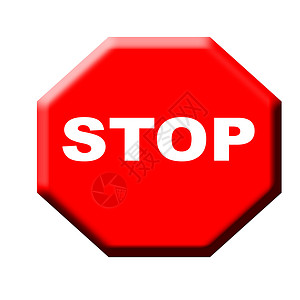 红站牌交通路标禁令指示牌操作运输命令白色说明六边形背景图片