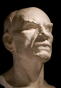 头白色雕塑石膏雕像黑色石膏状模仿男性背景图片