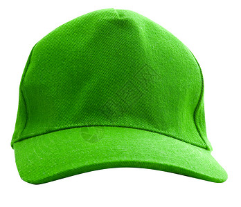 绿色棒球帽被隔离头饰纺织品白色公用事业司机棒球玩家头件棉布卡车背景图片