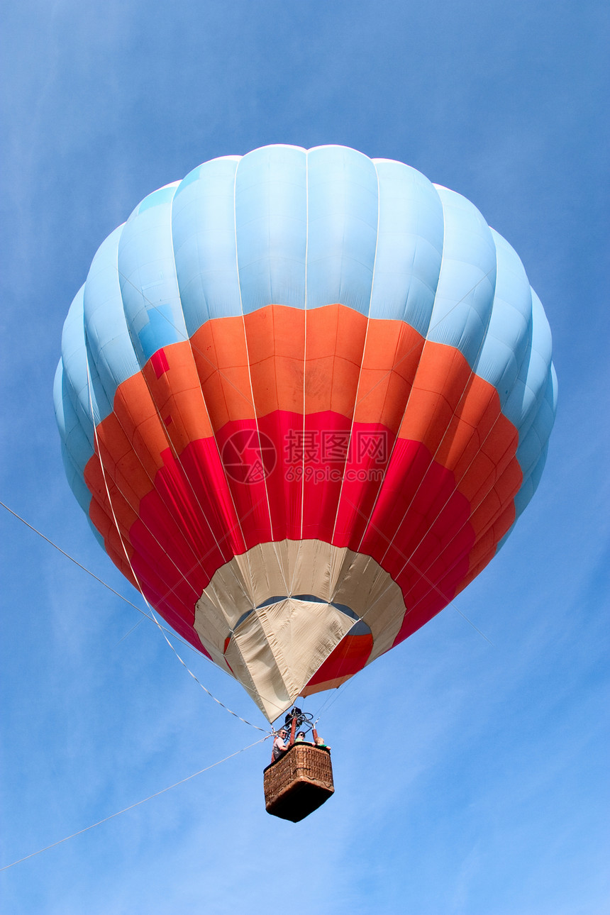 气球蓝色航空自由车辆观光篮子漂浮天空游客飞艇图片