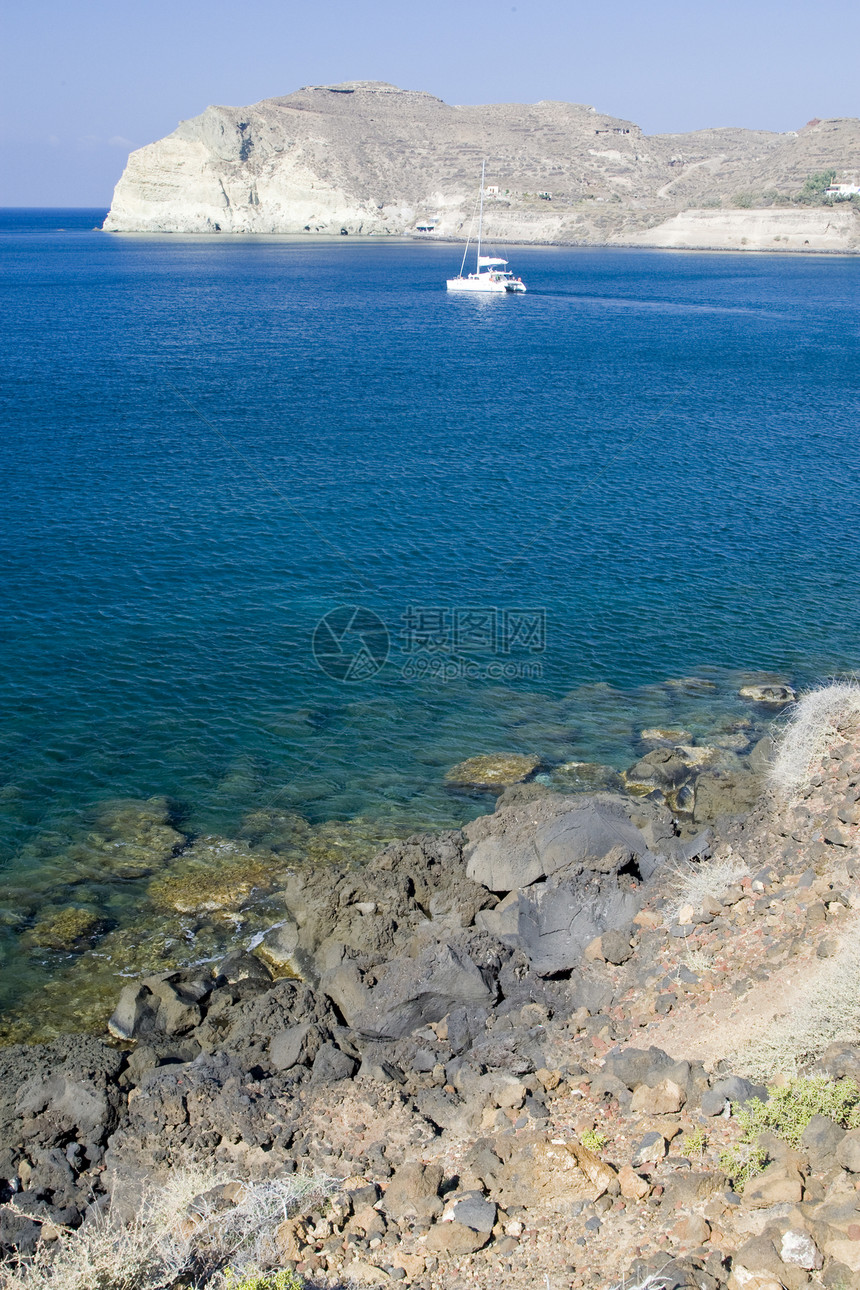 圣托里尼希腊目的地旅游避暑胜地蓝色支撑娱乐海岸线旅行景观火山图片