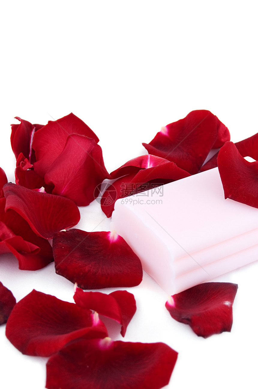 用玫瑰花瓣粉红肥皂卫生疗法香水温泉洗澡白色治疗芳香身体红色图片